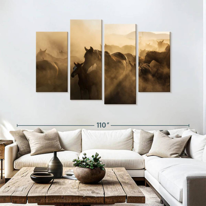 Brampt Wild Horses At Sunset