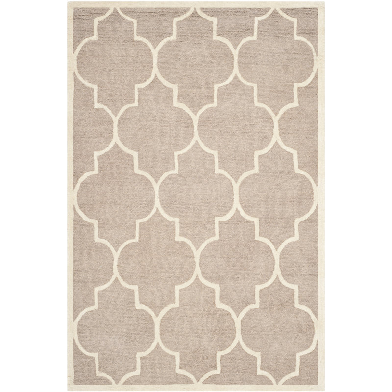Cannen Hand Tufted Wool Trellis Rug, Rectangle 4' x 6'