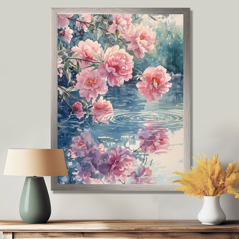 Lamy - reproduction d'art sur toile florale, H 32 po x l 16 po, Argent argent, Reproduction encadrée d'une seule photo