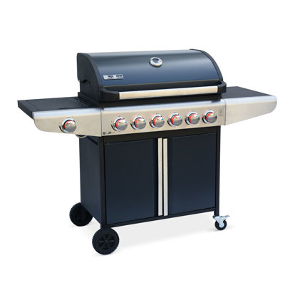 Sweeek 6 - Burner Countertop Liquid Propane Gas Grill with Side Burner and Cabinet