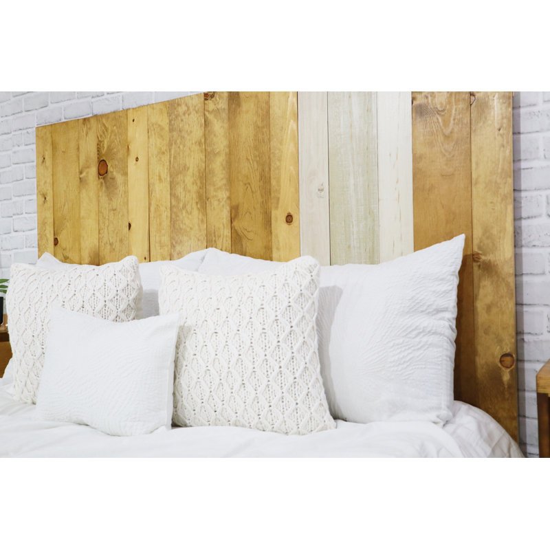 Queen Size Multicolored Solid Wood Floating Panel Headboard