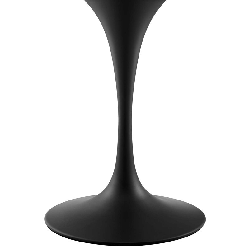 Mid-Century Modern 60" Round Wood & Marble Dining Table