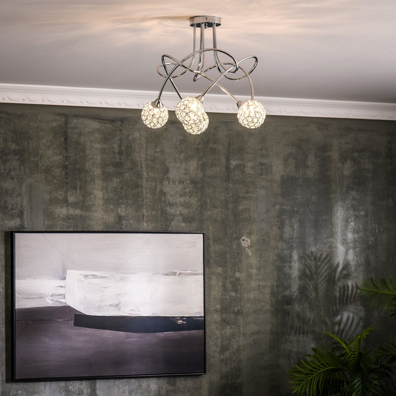 Carbonville 5 - Light Chandelier Pendant, Silver