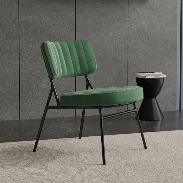 Zipporah Velvet Accent Side Chair with Black Metal Frame (Set of 2)