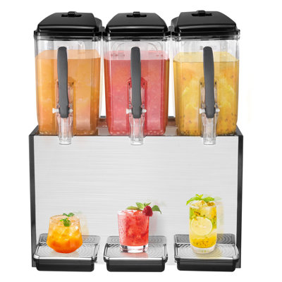 Commercial Beverage Dispenser 12L x 3 Tanks Cold Juice Ice Drink Dispenser