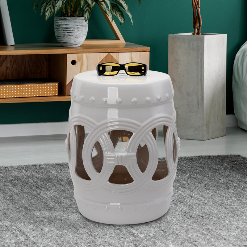 Table de bout Xaire, Blanc, H 17 po x l 13,6 po x P 17,3 po