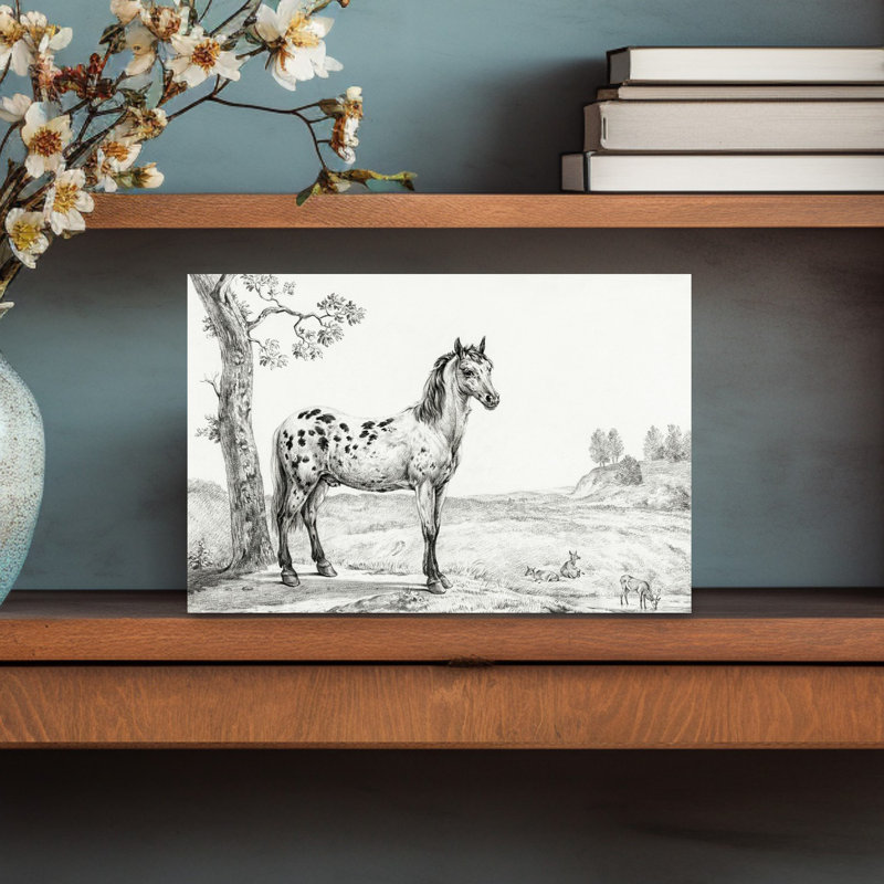 Art mural cheval rétro classique, H 18 po x l 12 po