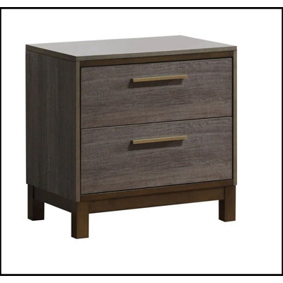 Table de chevet contemporaine 1 pièce deux tons gris antique mobilier de chambre