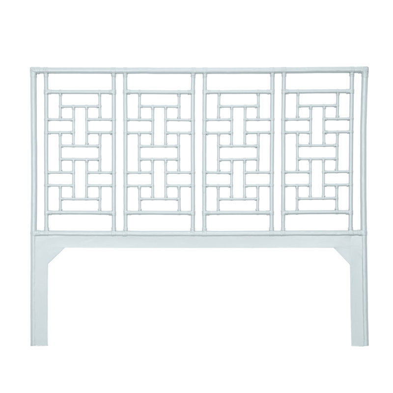 Ohana Wicker/Rattan Open-Frame Headboard, King, Light Blue