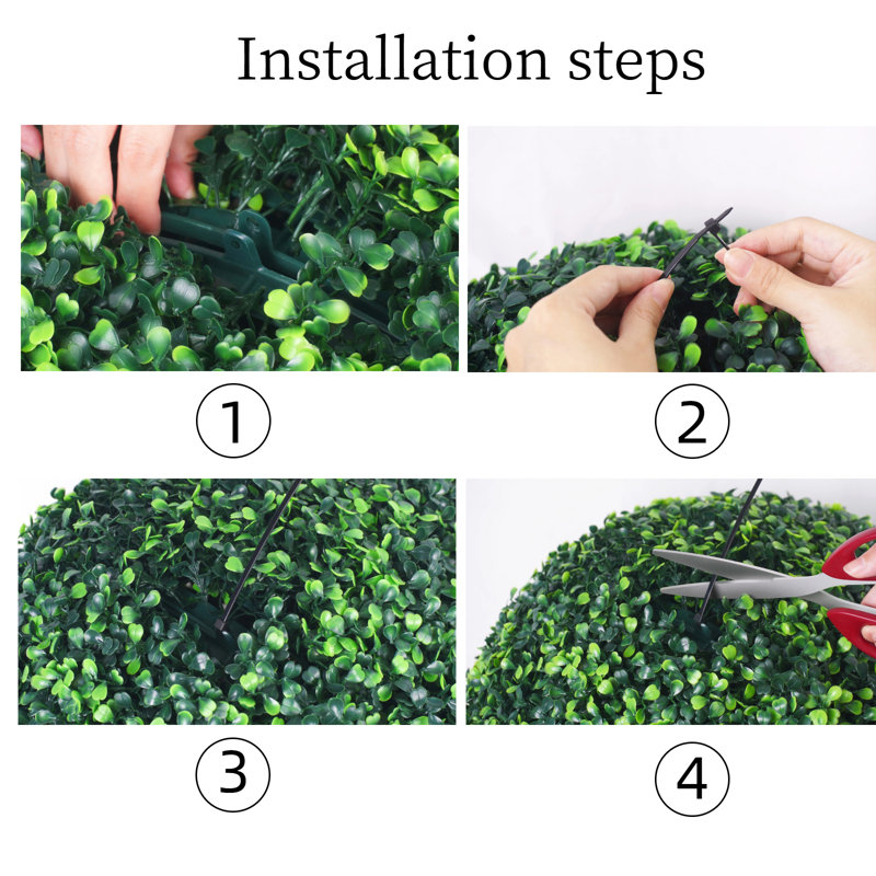 2 Pcs 22" Artificial Plant Topiary Ball