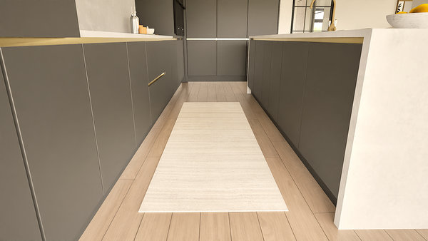 Runner Striped Wool Hand Knotted 60cm X 180cm Area Rug