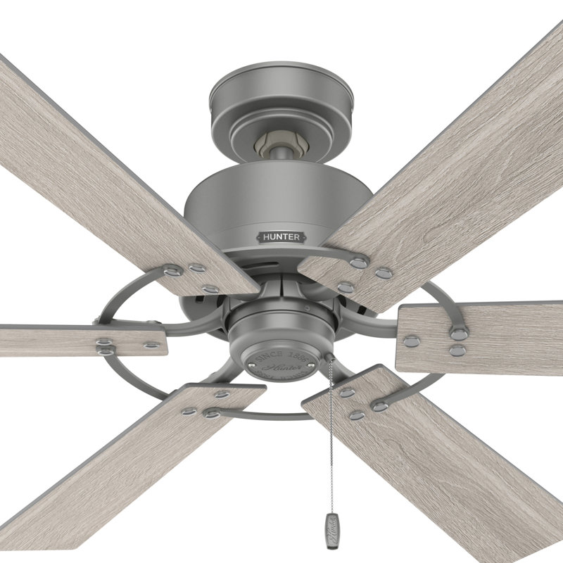 Gilrock 52" Matte Silver and Light Brown 6-Blade Ceiling Fan