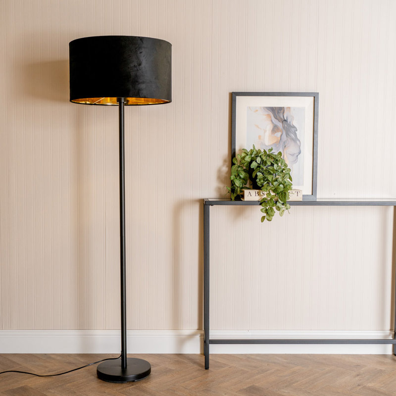 Baillieu 148cm Traditional Floor Lamp, Matte, No, Black