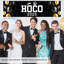 Grande banderole Homecoming 2025 or noir HOCO avec ballons