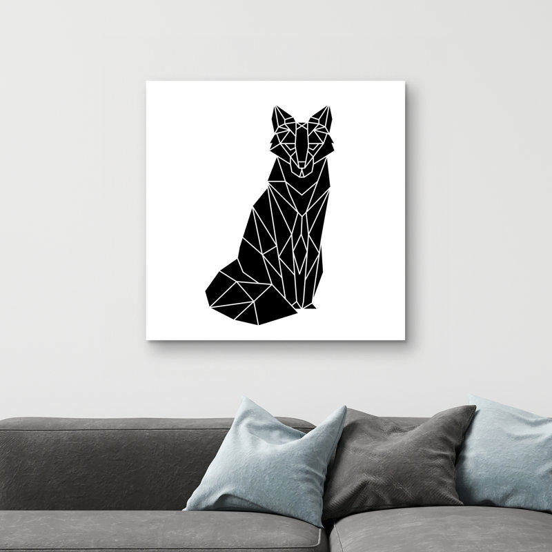 Geometric fox - 32"x32" art on canvas