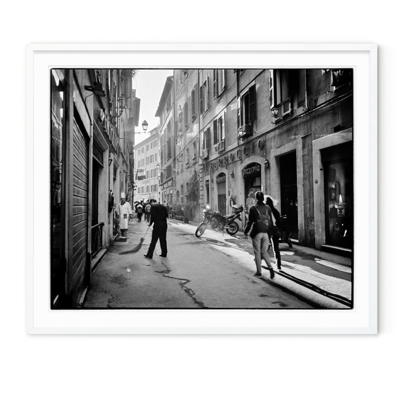 La Passeggiata, 29.5" H x 35.5" W, White Framed