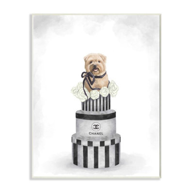 «Fashion Dog Box Stack Neutral Gray Peinture», impression