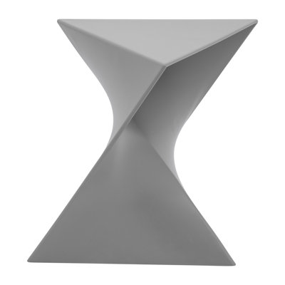 Barthold Modern ABS Plastic Side Table – Curved Geometric Design End Table with Pedestal Base, Living Room Table or Bedroom Nightstand