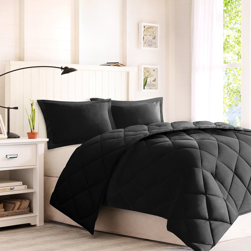 Édredon en duvet synthétique simple / simple TG avec rembourrage léger intérieur de 3 m, Édredon simple + 2 taies décoratives