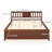 Queen Size Mid-Century Pine Solid Wood Platform Bed Frame with Headboard Slat Support-97272522-97272526