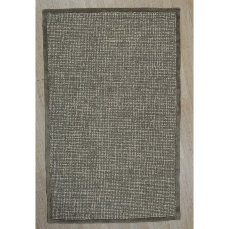 Timothy Brown Hand Tufted Wool Light Brown Transitional Geometric Area Rug, Rectangle 7'9" x 9'9"