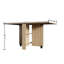 Table de salle à manger pliante avec rangement, rectangulaire, 6 sièges, design moderne, bois de peuplier, table rectangulaire facile à assembler et à ranger, 2 compartiments, sièges, assemblage moderne et simple