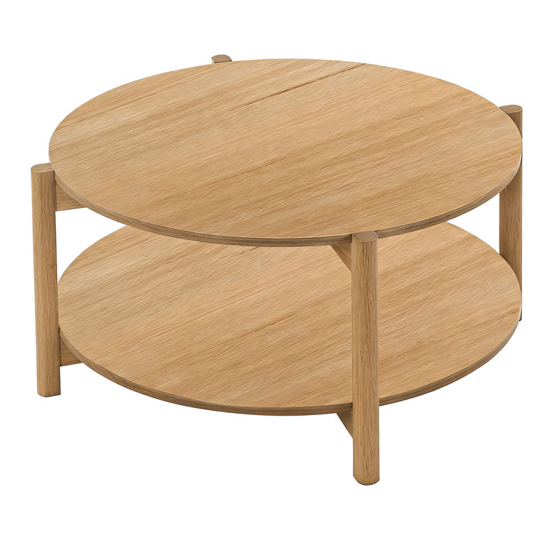 Table basse avec rangement Calarco, Plateau brun / base brune