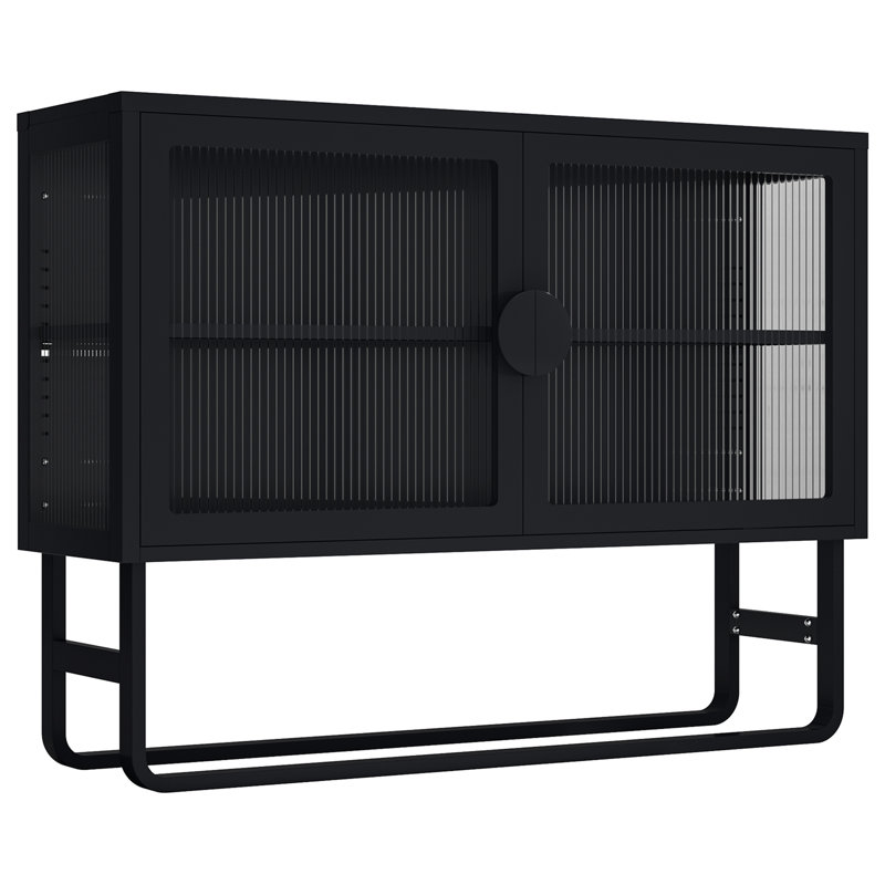 Jaimz 35.43'' Wide 1 - Shelf Storage Cabinet, Black