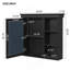 Armoire à pharmacie de salle de bain avec miroir 30 po x 28 po, armoire à miroir murale avec rangement, armoire de rangement noire au-dessus de la toilette pour salle de bain