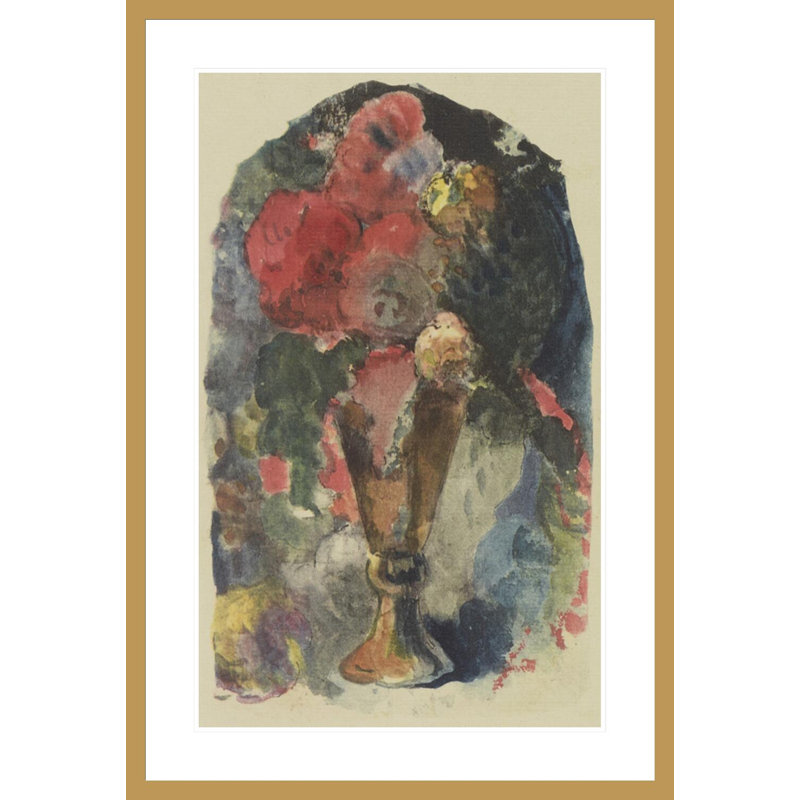 «A Flower Still Life After Delacroix» par Paul Gauguin - Estampe numérique encadrée, H 41,5 po x l 28,43 po