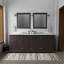 Meuble-lavabo double espresso 84 po X P 22 po D, plateau en marbre de Carrare et Miroirs
