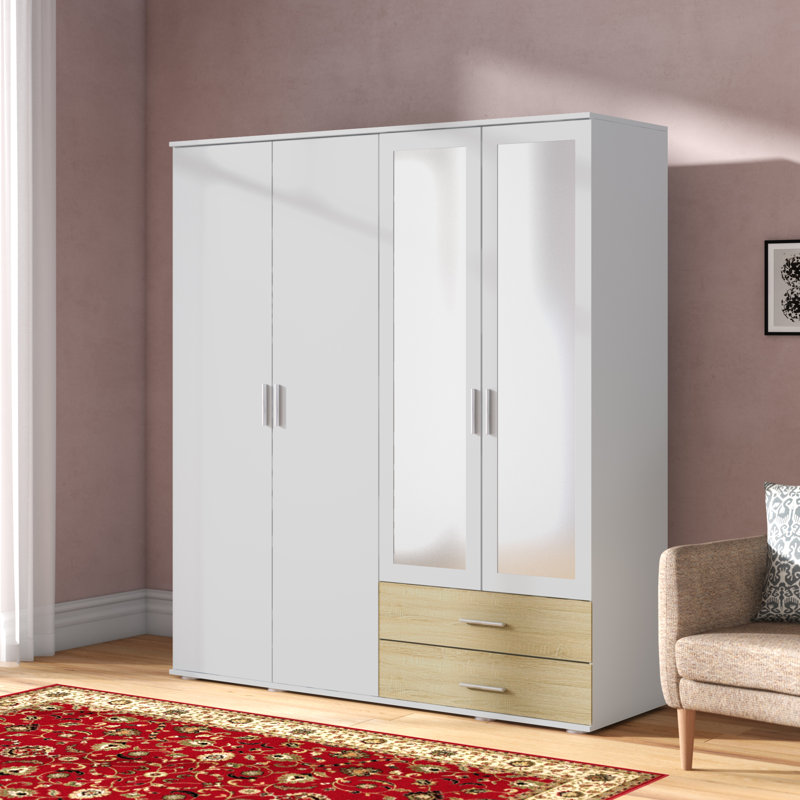 Rasant 4 Door Wardrobe, Alpine White/Sonoma Oak
