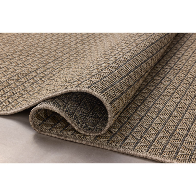 Chris Loves Julia x Loloi Providence Natural / Graphite Indoor/Outdoor Area Rug, Rectangle 8'6" x 12'