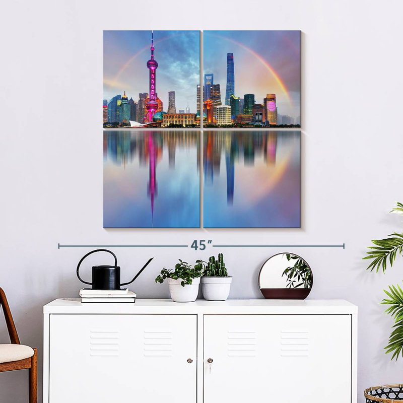 Sireci Shanghai Rainbow Skyline, 32" H x 32" W