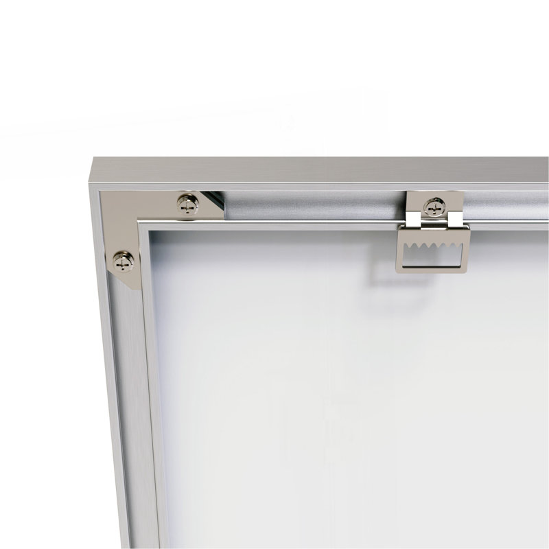 Miroir de salle de bain moderne surdimensionné avec cadre en aluminium, polyvalent pour plusieurs espaces, Argent argent