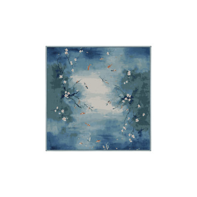 Machine Washable Blue Area Rug