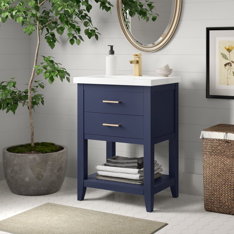 Ensemble de meuble-lavabo simple 24 po Eakins, Bleu