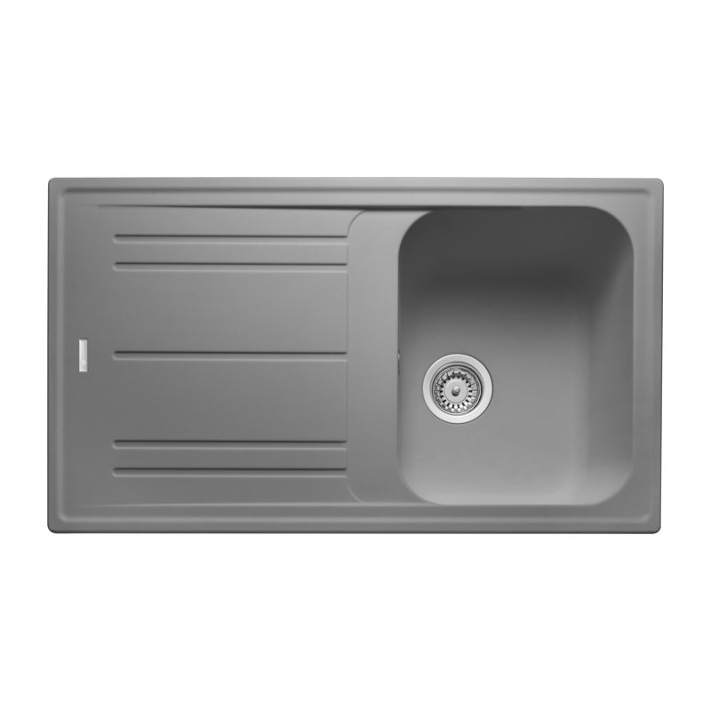 Leisure Sinks & Taps 500mm W Double Bowl Granite Composite Inset Kitchen Sink with 1 Faucet Hole, Matt