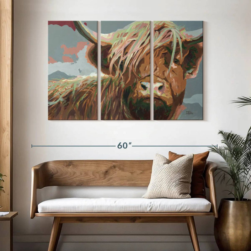 Brampt Serious Highland Cow, H 32 po x l 50 po