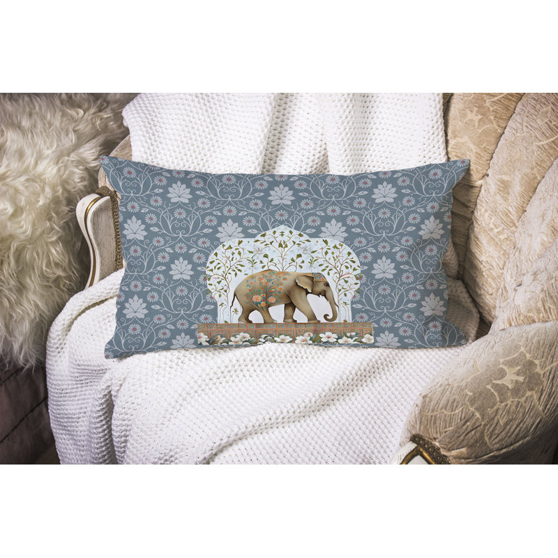 Coussin Mystic Elephant, Brun / Gris