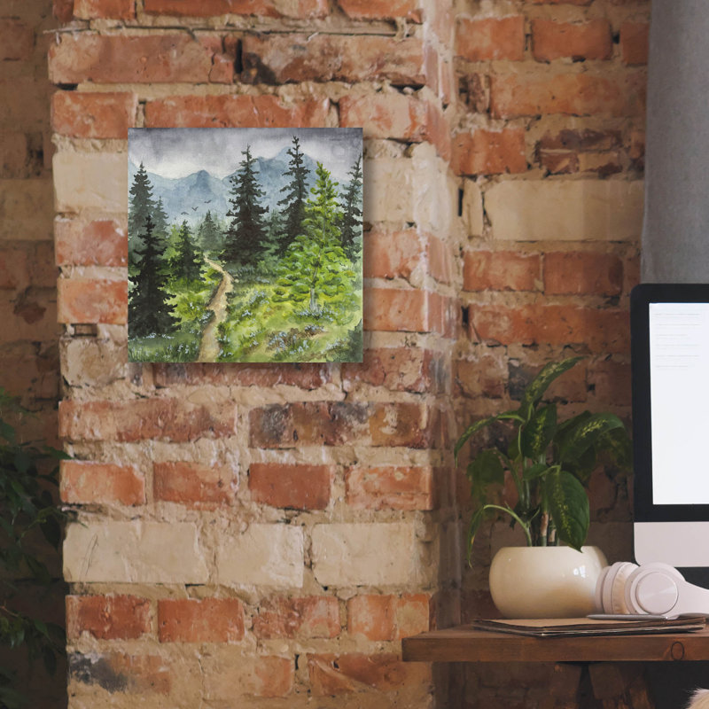  «Path To The Mountains Iii - Mini Series» par Anika Goodhue, art mural sur toile, 12 po x 12 po, H 12 po x l 12 po