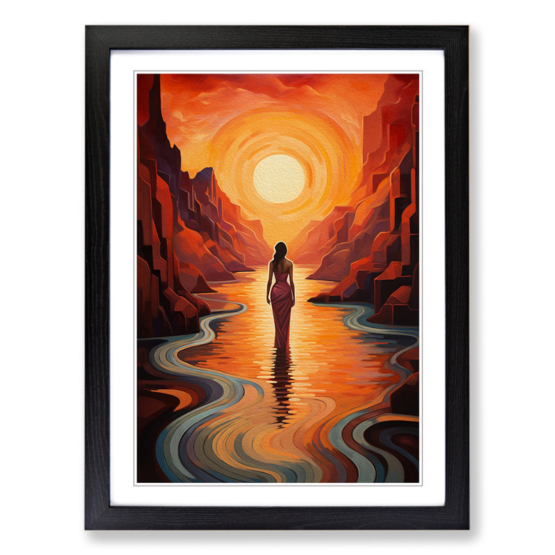 Single Picture Frame Print on Wood, 34cm H x 25cm W, Black Framed