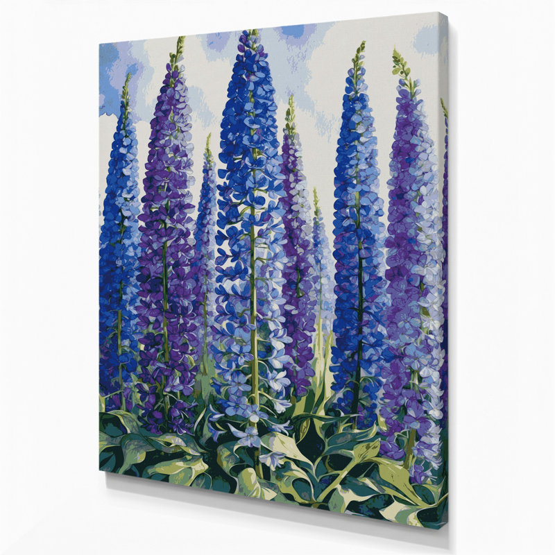 "Watercolor Botanical 37", art mural sur toile grise, H 11 po x l 14 po