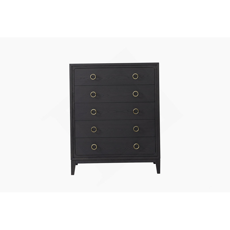 Commode 5 tiroirs au fini poivre