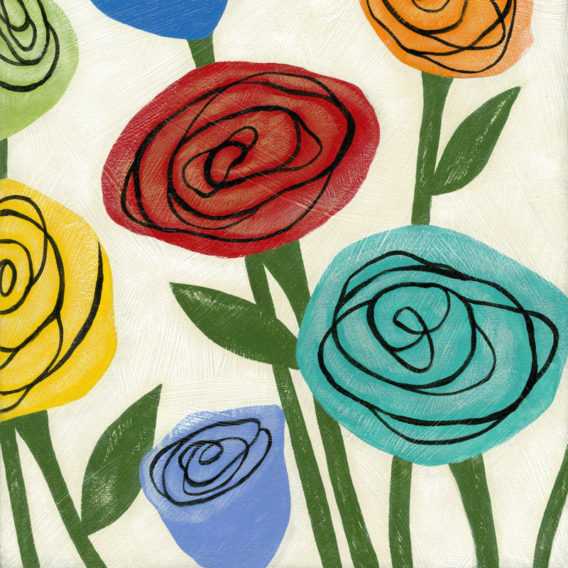 Pop Roses I by Megan Meagher - Wrapped Canvas Painting, 30cm H x 30cm W x 3.8cm D