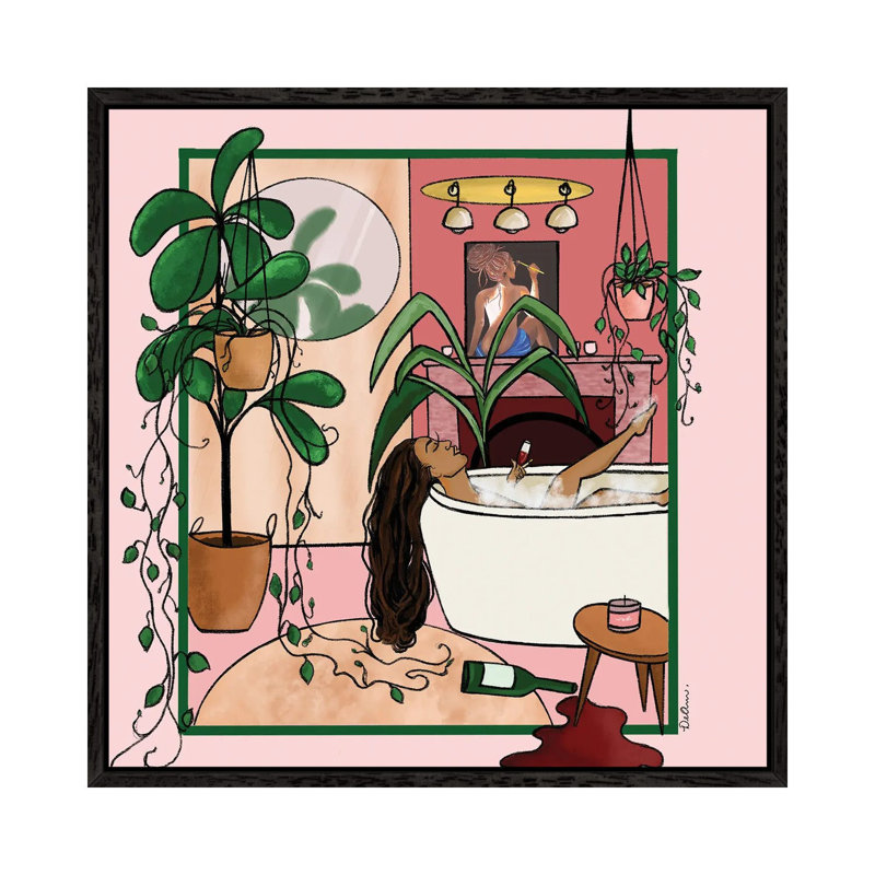 Alone Time by DeeLashee - Print on Canvas, 66.04 cm H x 66.04 cm W, Black Framed