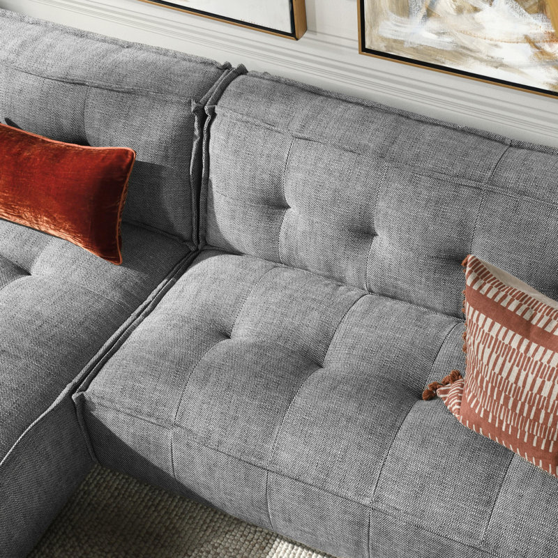 Element 2Pc Sectional W/RAF Chaise, Gray Polyester Blend