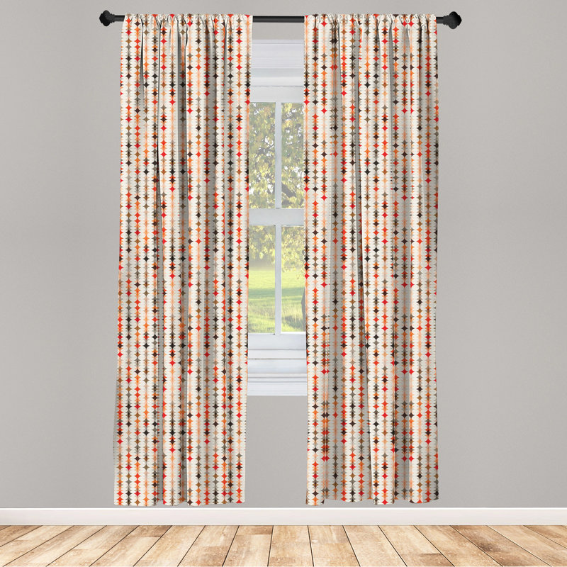 Geometric Semi-Sheer Rod Pocket Curtain Panels, 28" x 84"