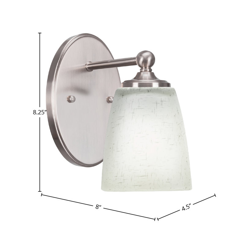 Aitkens Wall Sconce Shown With 4.5" Square Glass, Brushed Nickel, White