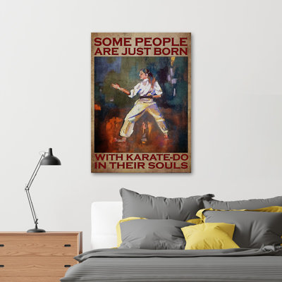 Some People Are Just Born With Karate-Do In Souls Gallery Wrapped Canvas - Sports Illustration Decor, Brown And White Bedroom Decor